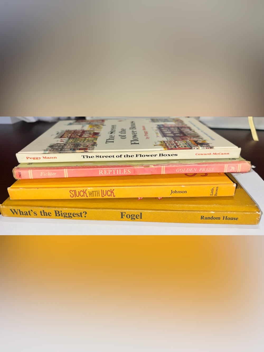 Stacked Decorative Books Set in Yellow and Pink